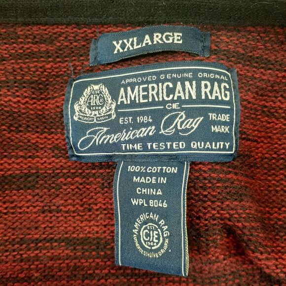 American Rag Mens Varsity Cotton Knit SIze 2XL Red/Gray/Black Winter Fall Comfy - Picture 3 of 8